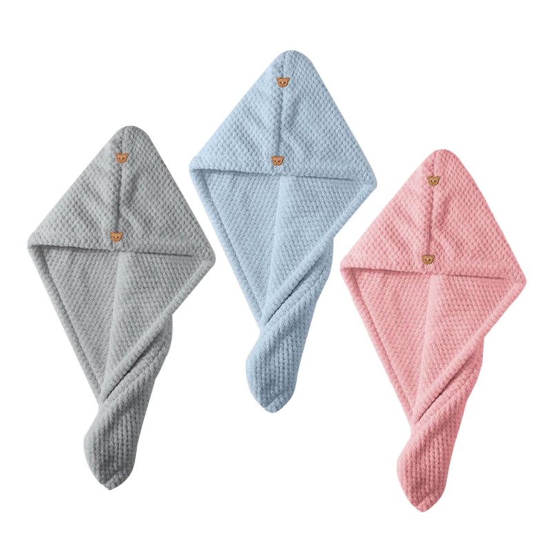 WOONEKY Blow Dry Hair Cap Microfiber Silk Bonnet 3pcs Hair