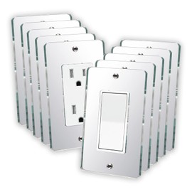 10PC Mirror Light Switch Plates Single Rocker 4.72" X 2.91" Switch Light Cover Durable Wall Plates Decorative Outlet Covers Acrylic Mirrored（Single Rocker）