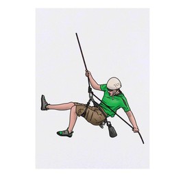 'Rock Climber Abseiling' Temporary Tattoo - Water Resistant, Skin-Safe, Non-Toxic Transfer (TO00066103)