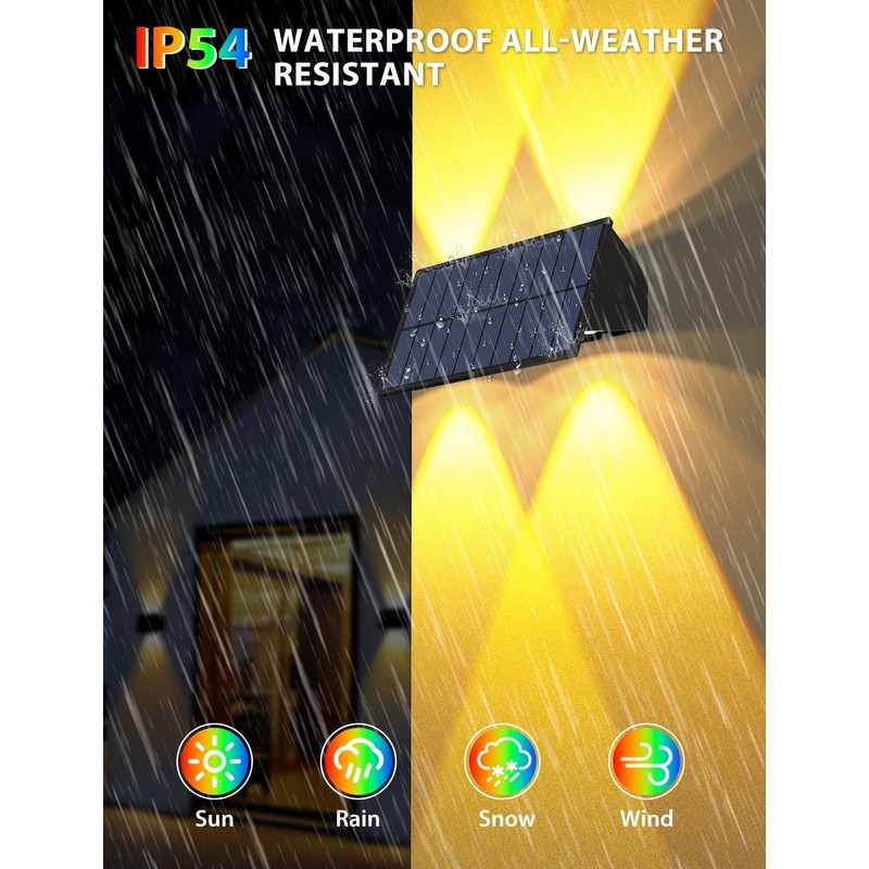 Solar Fence Lights,12 Pack Solar Lights Outdoor Warm White +