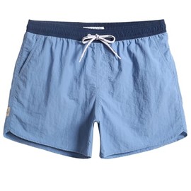 MaaMgic Nylon Swimming Trunks for Men, Quick-Drying Swimming Shorts, Short Beach Shorts for Beach and Water Sports, Sky Blue 2024, S, Sky Blue 2024