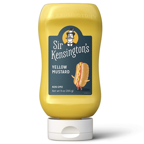 Sir Kensington's Mustard, Yellow, Gluten Free, Certified Vegan, Non- GMO Project Verified, From 100% Grade-A Mustard Seeds, Shelf-Stable, 9 oz