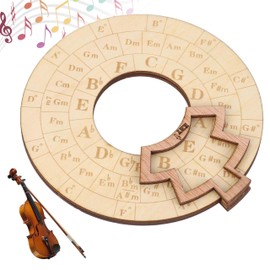 Wooden Melody Tool,Round Circle of Fifths Wheel,Musical Educational Tool,Music Transpose Accessories,Chord Wheel Tools for Musicians, Songwriters, Beginners, Adults,Practice Aids(12 X 12CM)