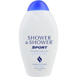 Shower to Shower Polvo corporal deportivo para hombres y mujeres, sin talco, absorbe el sudor, evita rozaduras y olores, desodoriza todo el polvo corp