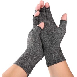 VITTO Osteoarthritis Gloves (1 Pair) - Compression Gloves for Men and Women for Warming Gloves, Rheumatism and Arthritis, gray