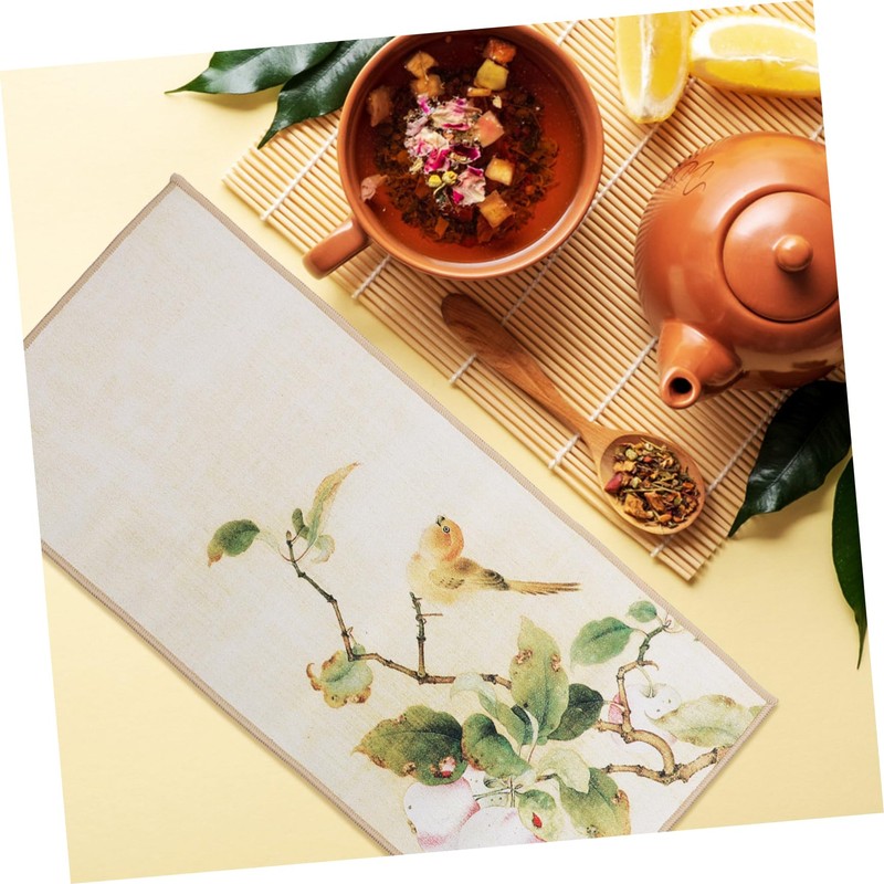 SHOWERORO Vintage Chinese Tea Towel Fleece Hand Towel Tea Napkin