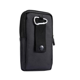 Vertical Cell Phone Waist Bag Black, Cell Phone Belt Clip Holster Mens, Outdoor Sport Mens Cellphone Waist Belt Bum Bag Smartphone Belt Clip Holder Waist Pocket with Belt Loop and Carabiner Hook