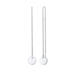 Elli Women's Earrings Circle Pull Through Trend in 925 Sterling Silver Gold-Plated, Sterling silver, None