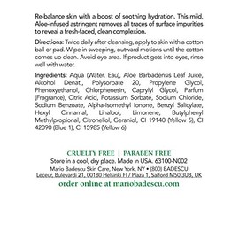 Mario Badescu Aloe Lotion Tónico suave para la cara - Limpiador de poros calmante y refrescante con infusión de aloe Cuidado de la piel - Tónico facial para calmar, calmar y refrescar la piel, 236 ml