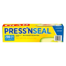 Glad Press'n Seal Plastic Food Wrap 140 sq ft Rolls – 2 Count Strong Seal.