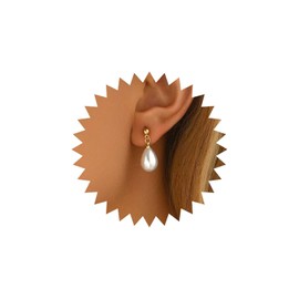 Allereya Boho Wedding Pearl Dangle Earrings Pearl Tassel Earrings Bridal Pearl Earrings Gold Pearl Drop Earrings Pearl Water Drop Earrings Jewelry For Women (Gold1), Zinc, No Gemstone