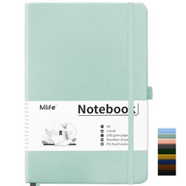 Mlife Notebook Lined A5, Journal Book with 200 Pages, Premium 100 gsm Ink-Proof Paper Thickness, PU Hard Cover Notebook, Inner Pocket, Elastic Band, Bullet Journal and Notepad, Hardcover (Teal)