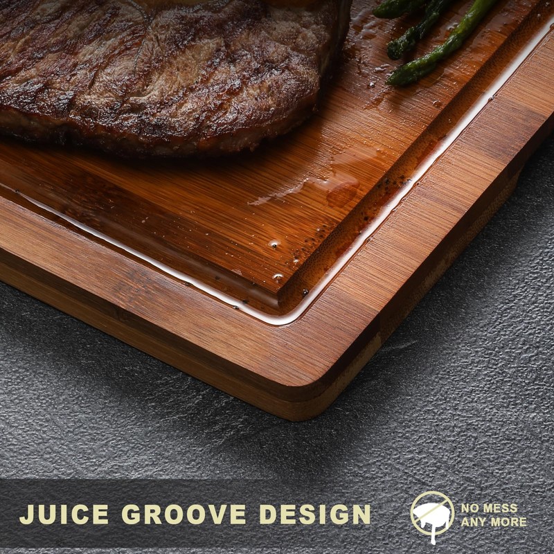 Hiware Wood Cutting Boards for Kitchen, Heavy Duty Bamboo Cutting