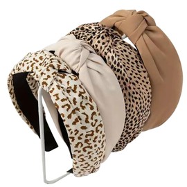 DRESHOW 4 Pack Headbands for Women and Girls Flower Printed Knotted Plastic Head Band Fashion Boho Wide Hairbands Non Slip Hair Accessories