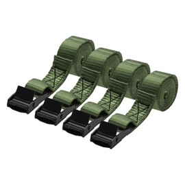 Hihaha Ratchet Tie Down Straps/Heavy Duty Tensioning Belts Motorcycle Trailer Trucks Cargo/Adjustable 250kg 1"x 10' / 4 Pcs Green