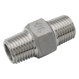 Flowbal Stainless Steel Threaded Fitting Hex Nipple V6N-S14-02 1/4