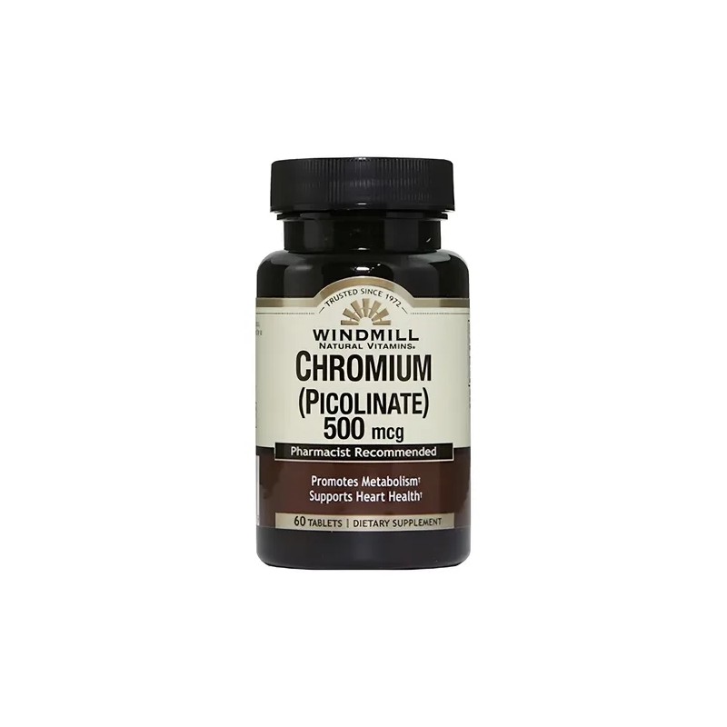 Picolinato Cromo Tabletas Windmill Gluten 500mcg Deportivo Unidades