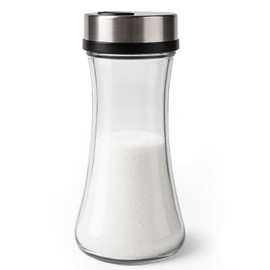 Loscarol Glass Sugar Dispenser with Adjustable 3-Hole Lid – 7 oz Sugar Shaker Jar for Coffee Bar, Tea & Baking – Airtight Glass Container with Smooth One-Handed Pour – Kitchen Countertop Accessory