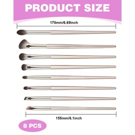 KEMUZ 8 Stück Make Up Pinsel Set,Portable Reise Make Up Pinsel mit PU Tasche, Augen Make-up Rauchig Lidschatten-Kontur-Ki für Lidschatten, Augenbraue, Eyeliner, Blending