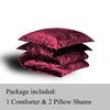 TAMGHO Red Queen Velvet Comforter Set, Plush Crushed Velvet Bedding,