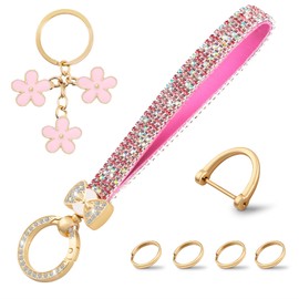 Wristlet Keychain for Women Wristlet Keychain Wrist Lanyard for Keys, Bling Key chain Accessories for Key/Carkey/Handbag