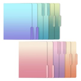 Ddaowanx Decorative File Folders Cute Colored File Folder,Letter Size File Folders for Documents,1/3-Cut Tabs,9 x 11.5 Inches,for Office,School,Home (12, Gradient)