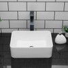 Kichae Vessel Sink Rectangular - 16"x12" Modern White Bathroom Sink