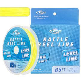 SF Rattle Reel Line for Ice Fishing Rattle Reels Tip-Up 65FT 35LB Sink Fluo Yellow