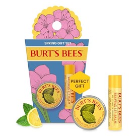 Burt's Bees Ideas de regalos: juego sorpresa de primavera, bálsamo labial original de cera de abeja y crema de cutícula de mantequilla de limón, hidratante labial de origen natural con cera de abejas de origen responsable, 2 unidades