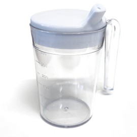 Shatterproof Tumbler with Sippy Lid Adult Drinking Aid Cup Small Pour Drink Lid Hand Trembling Arthritis Weak Grip Strong Durability