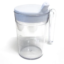Shatterproof Tumbler with Sippy Lid Adult Drinking Aid Cup Small Pour Drink Lid Hand Trembling Arthritis Weak Grip Strong Durability