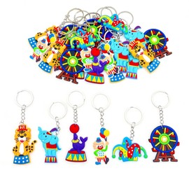 JZK 30x Carnival circus keyring keychain for kids birthday party favours, circus themed party decorations, amusement park gift, ferris wheel gift, clown key chain