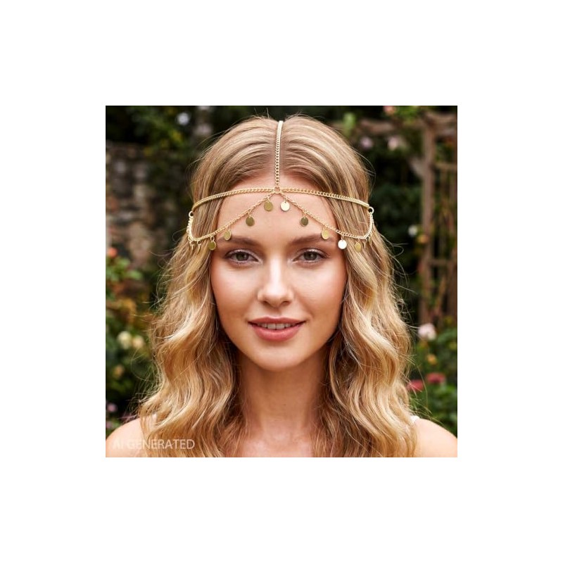 Gorais Lentejuelas Boho Cadena de Cabeza Joyería Cadena para el