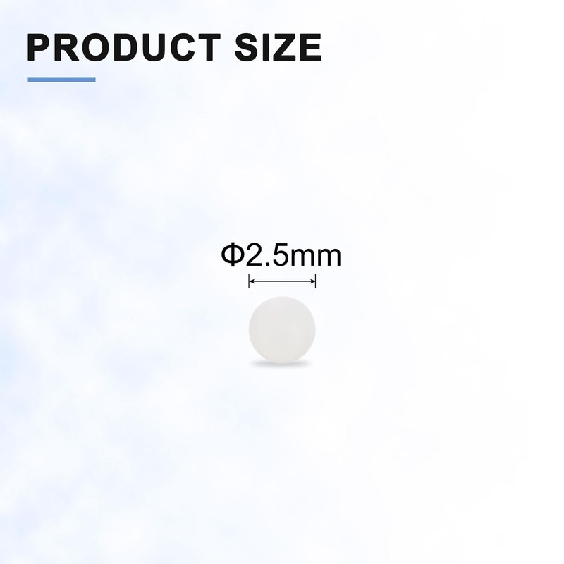 uxcell 100pcs PP Plastic Bearing Balls 2.5mm Solid Plastic Balls,