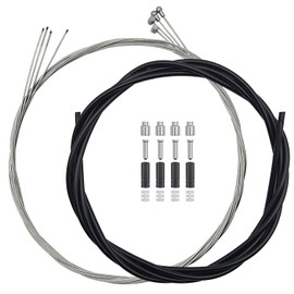 4 Pcs Bike Brake Cable Kit, Road Bike & Universal Standard Bicycle Brake Cable, Professional Bicycle Brake line for Mountain MTB, with 2.5M Brake Cable Housing & Crimps Accessories 2M