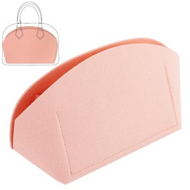 WADORN Felt Handbag Organizer Insert for LV Alma BB, Shell Shaper Tote Bag Organizer Portable Felt Liner Tidy Organizer Bag in Bag Multiple Compartments Interior Bag, 7.5x4.3x5.2 Inch(Pink)