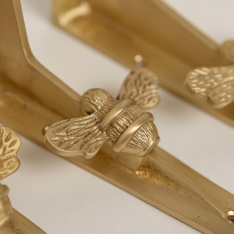 Satin Brass Bee Shelf Brackets | Heavy Duty Brackets for