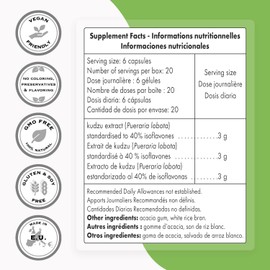 Supersmart - Kudzu Extract 500 mg Full Spectrum - Powerful Herbal Extract Antioxidant | Non-GMO & Gluten Free - 120 Vegetarian Capsules