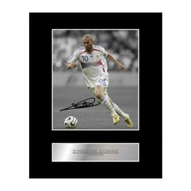 Iconic pics Zinedine Zidane Signed Mounted Photo Display France