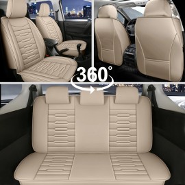 Unbranded PU Leather Front&Rear Cushion Pad Car 5-Sits Seat Covers For Mazda 6 2010-2021