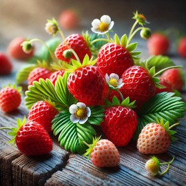 22Day Seeds: Seeds Alpine Strawberry 4 Seasons/Everbearing/All Year Round/Non GMO/Heirloom