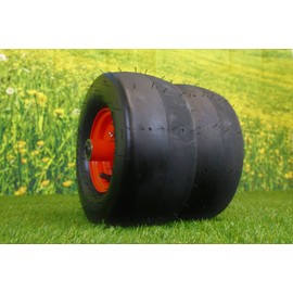 Antego Tire & Wheel - Set of Two Bad Boy 11x6.00-5 Pneumatic Assemblies | Powder Coated Orange | Direct Replacement for 022-8049-00, 022-8055-00