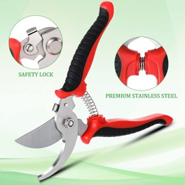 6 Pcs Garden Bypass Pruning Shears Bulk Heavy Duty Gardening Scissors Stainless Steel Blades Gardening Shears Handheld Garden Pruners Manual Plant Clipper for Flower Trimming Secateurs Tool 7.48 Inch