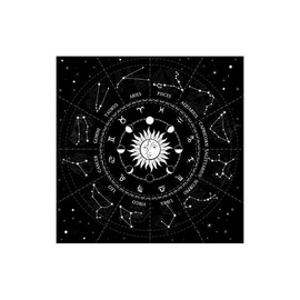 zalati Tablecloth Tarot Card Table Covers with 12 Constellations Zodiac Star Signs Style for Board Role-playing Card Dice Games