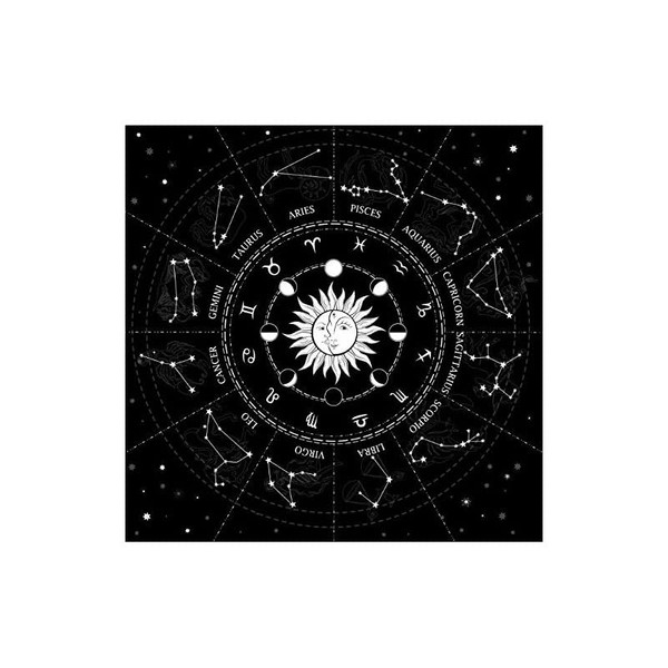 zalati Tablecloth Tarot Card Table Covers with 12 Constellations Zodiac