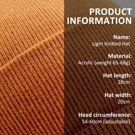 NebulaGlam Warm Hats Unisex Winter Hat Knitted Hat Soft Winter Beanie Hat for Men and Women for Outdoor Sports, I# Orange