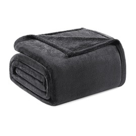 Exclusivo Mezcla Twin Size Soft Bed Blanket, 150 x 200 CM Fleece Velvet Blanket for Bed, Fluffy Blankets Bed, Warm, Cozy, Plush and Lightweight Dark Grey Blanket