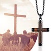 Flongo Men's Wooden Cross Necklace: Wooden Cross Pendant Necklace Black