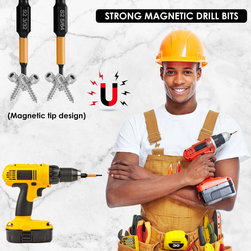 40Pcs Impact Hex Head S2 Alloy Steel Allen Wrench Drill