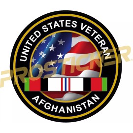 ProSticker.com ProSticker 1128 (One) 4" US Veteran AFGHANISTAN Flag Decal Sticker